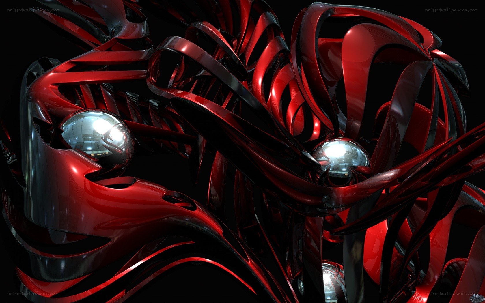 Abstract red and black sculpture