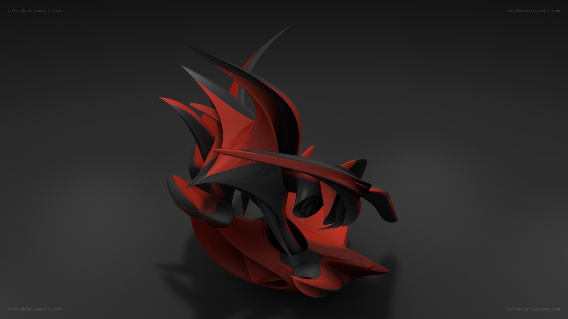 abstract red and black sculpture