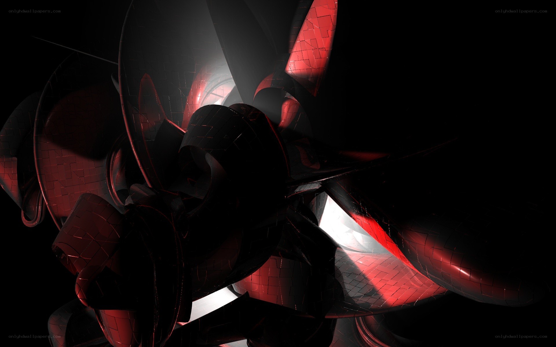abstract red and black sculpture