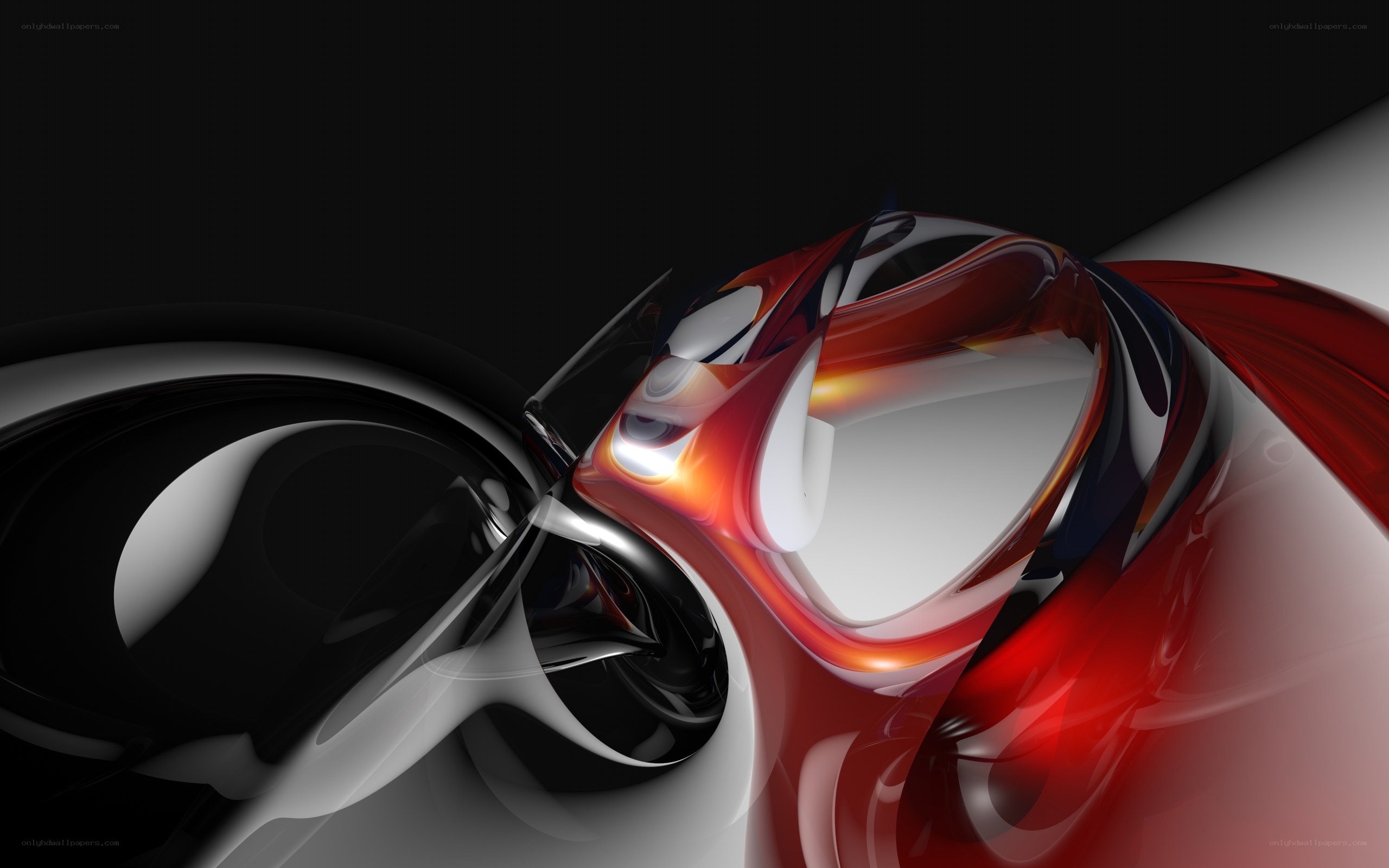 Abstract red and black sculpture