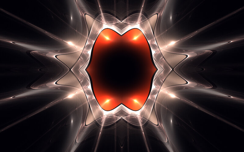 Abstract Red and Black Shape — Dramatic