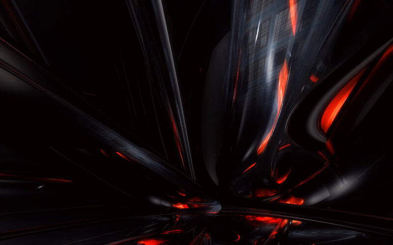Abstract Red and Black Shapes — Dark