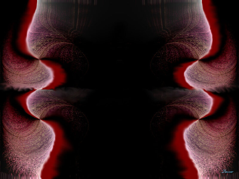 Abstract Red and Black Shapes — Dramatic