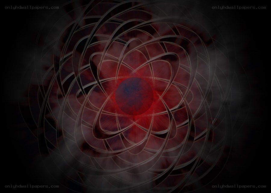 Abstract red and black spiral design