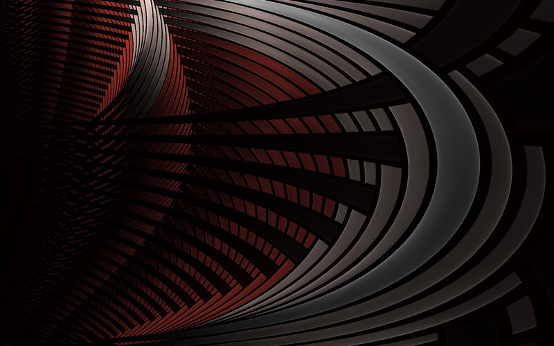 Abstract red and black spiral