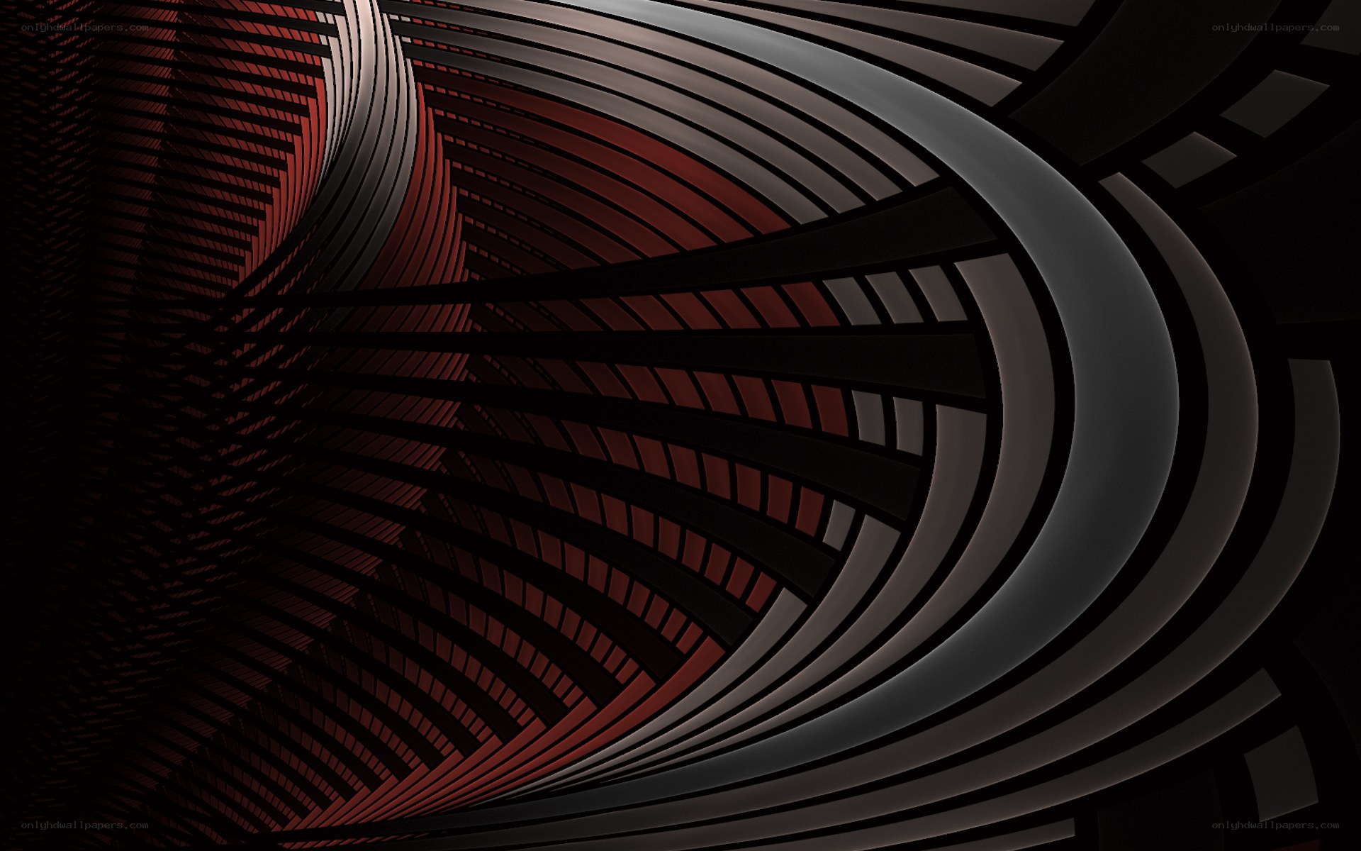 Abstract red and black spiral