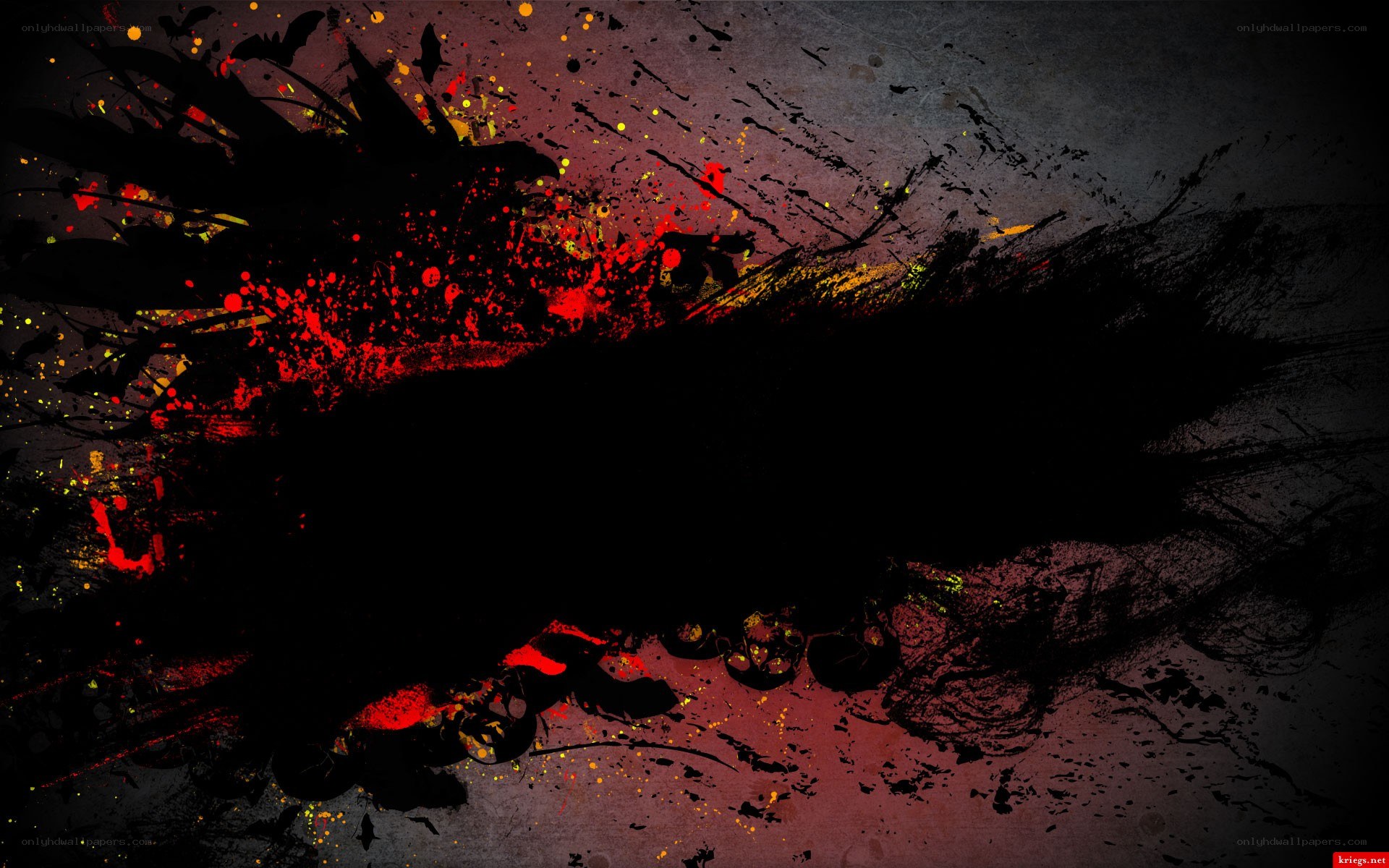 abstract red and black splatter art