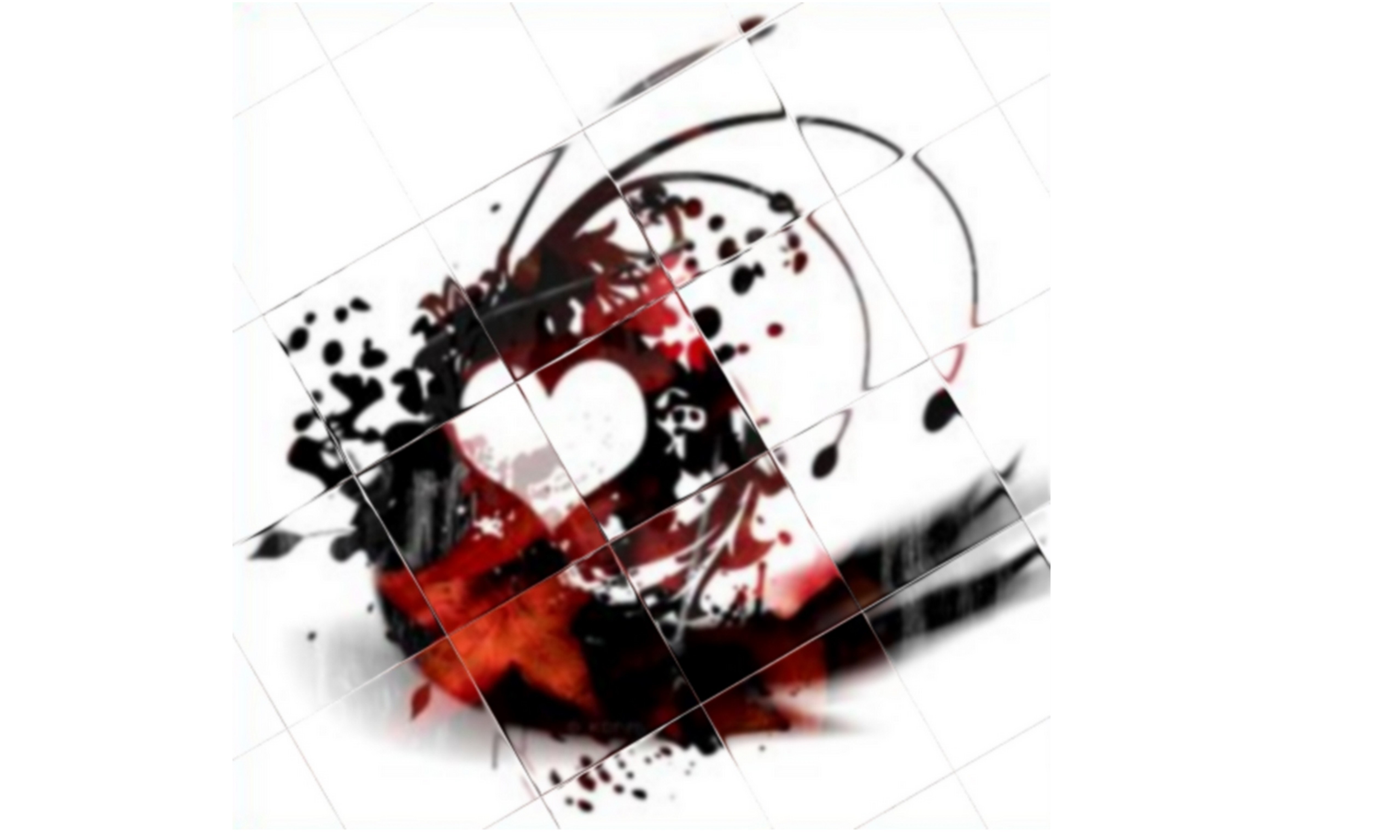 abstract red and black splatter art
