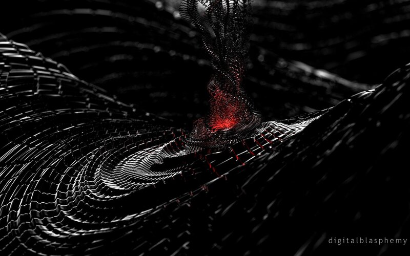 Abstract Red and Black Structure — Dramatic