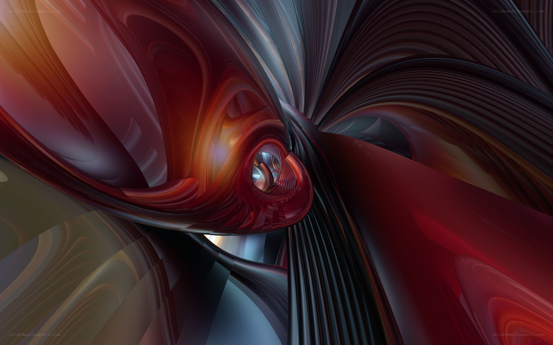 Abstract red and black swirl