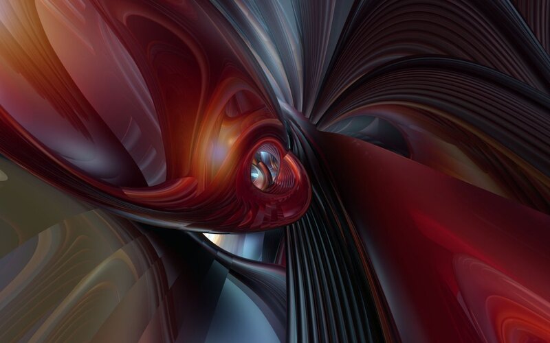 Abstract red and black swirl