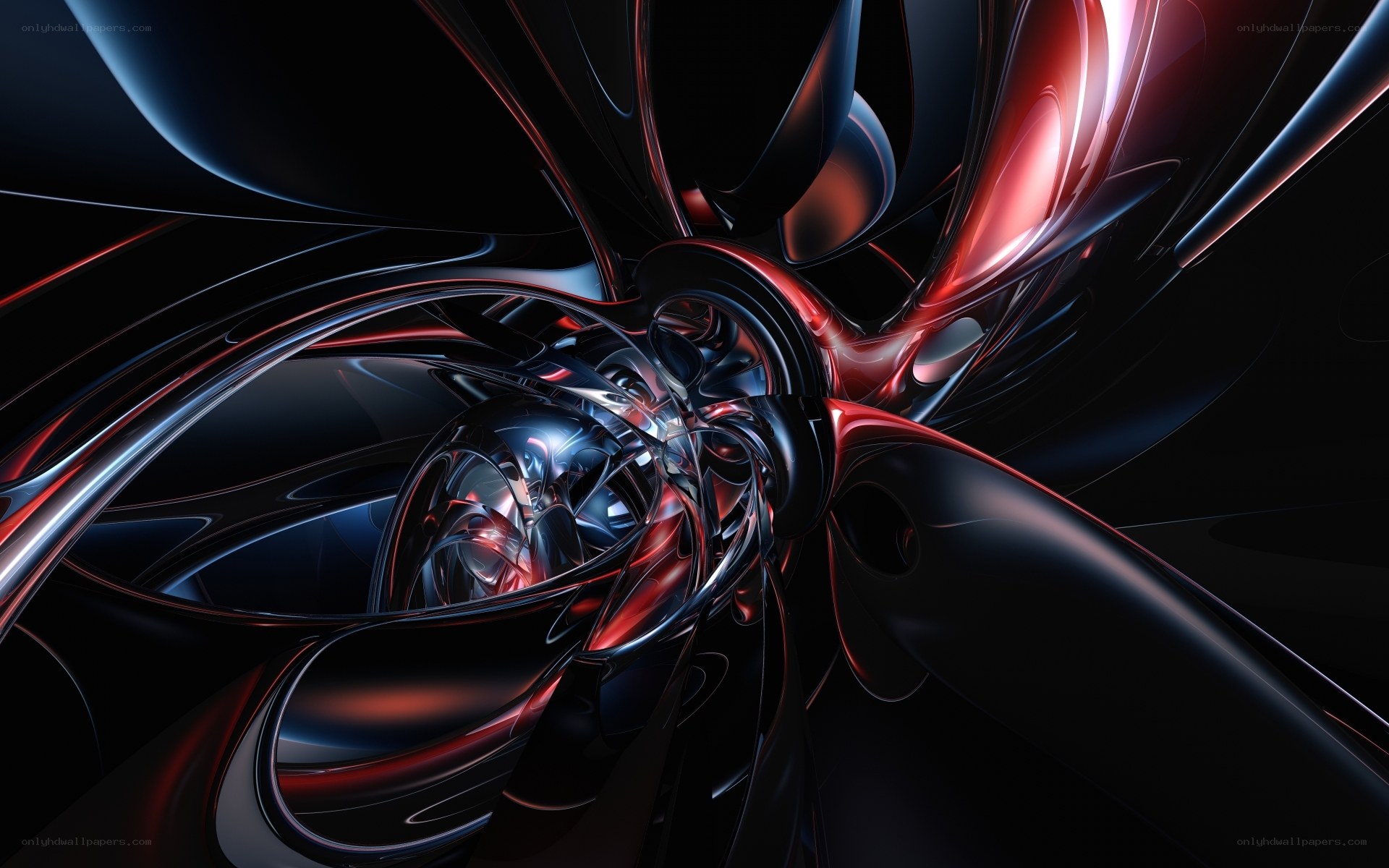 Abstract red and black swirl