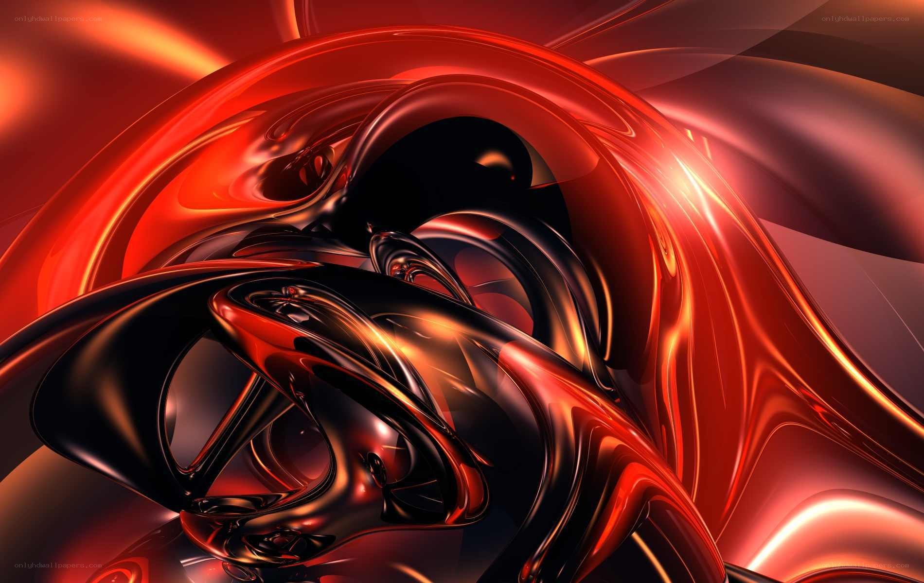 Abstract red and black swirl