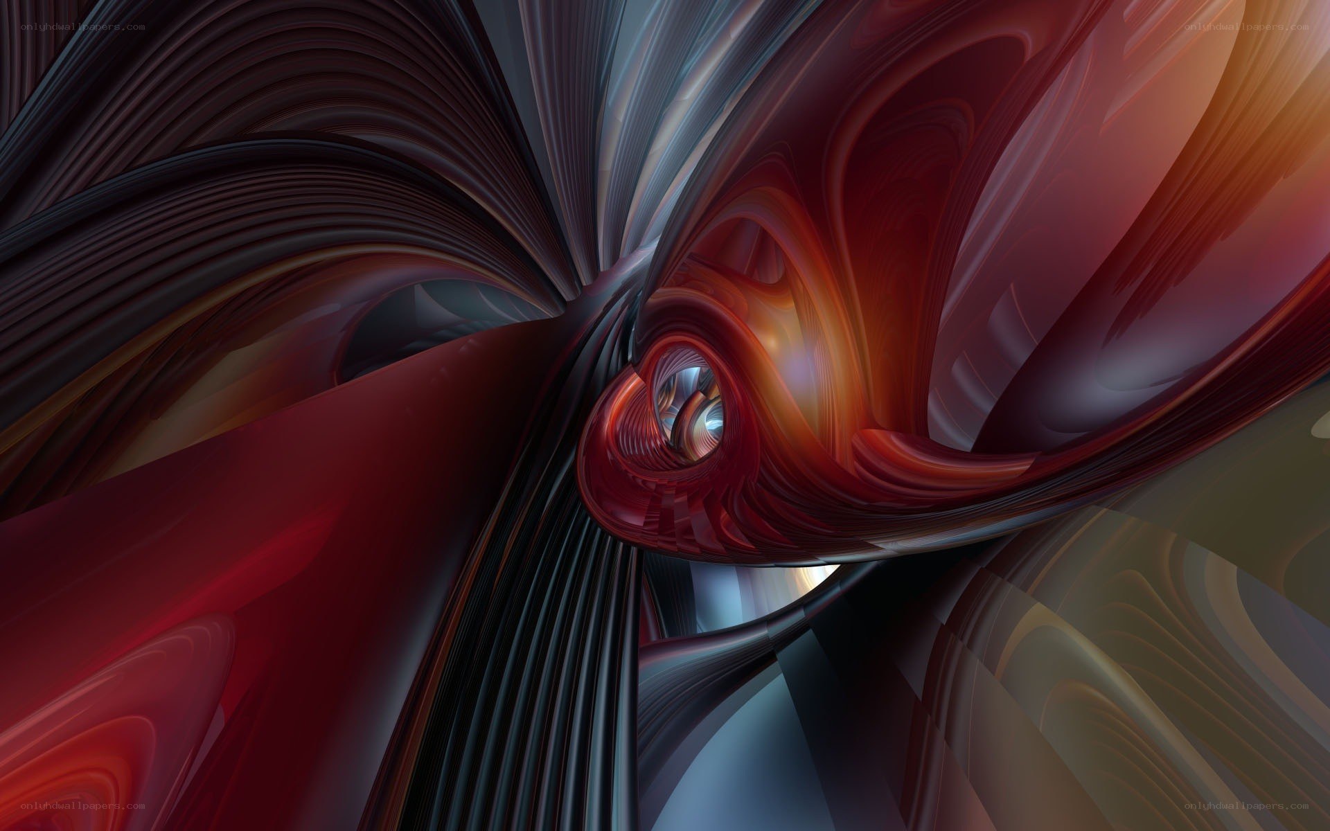 Abstract red and black swirl