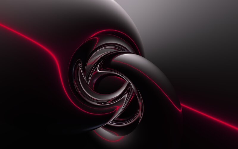 Abstract Red and Black Swirl — Dramatic, 3d Render