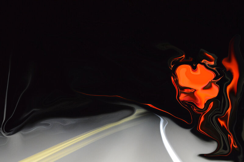 Abstract Red and Black Swirl — Dramatic