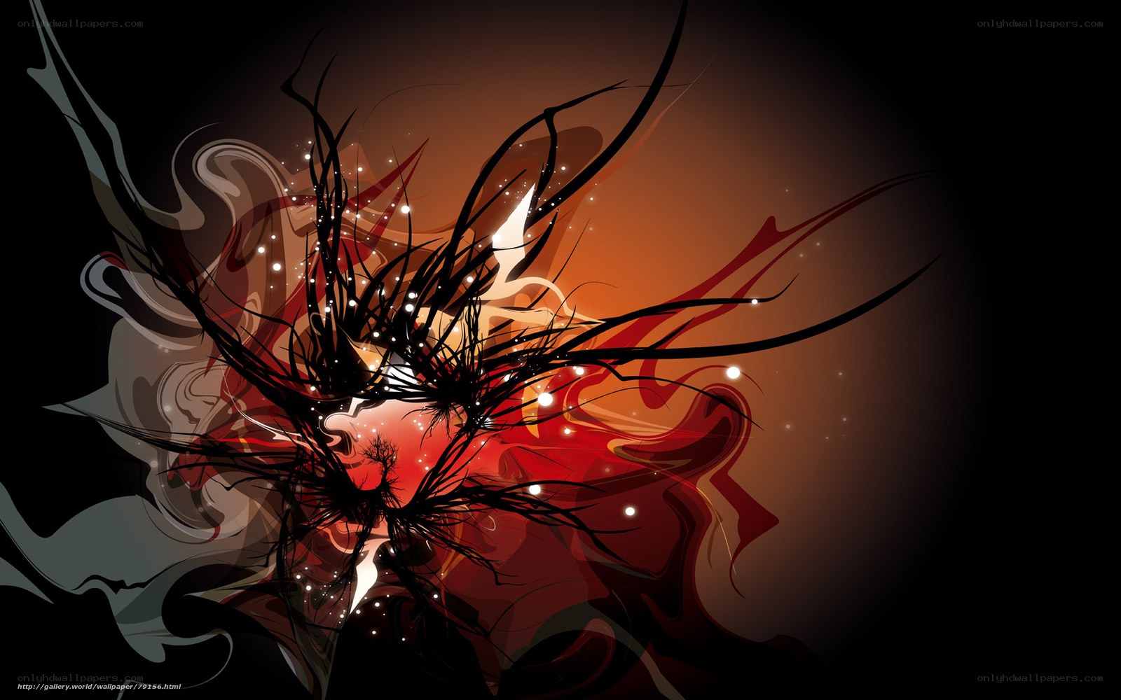 Abstract red and black swirl