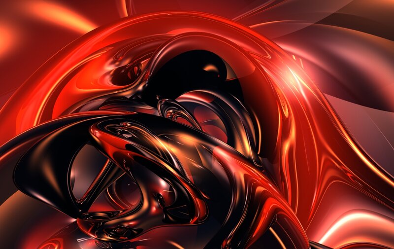 Abstract red and black swirls