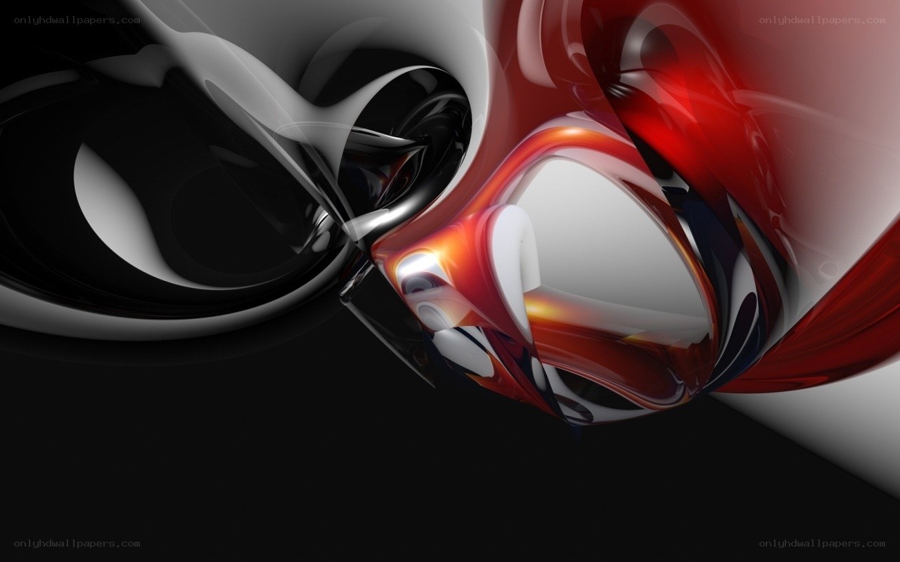 Abstract red and black swirls