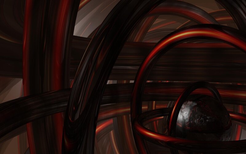 Abstract red and black swirls