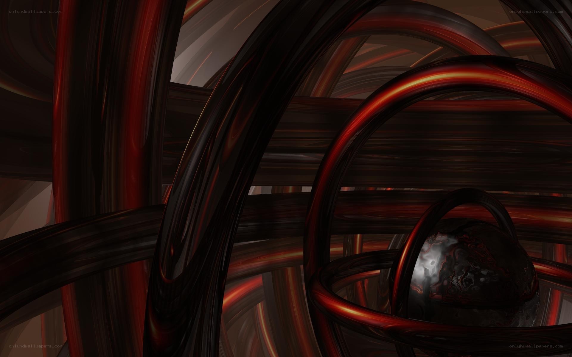 Abstract red and black swirls