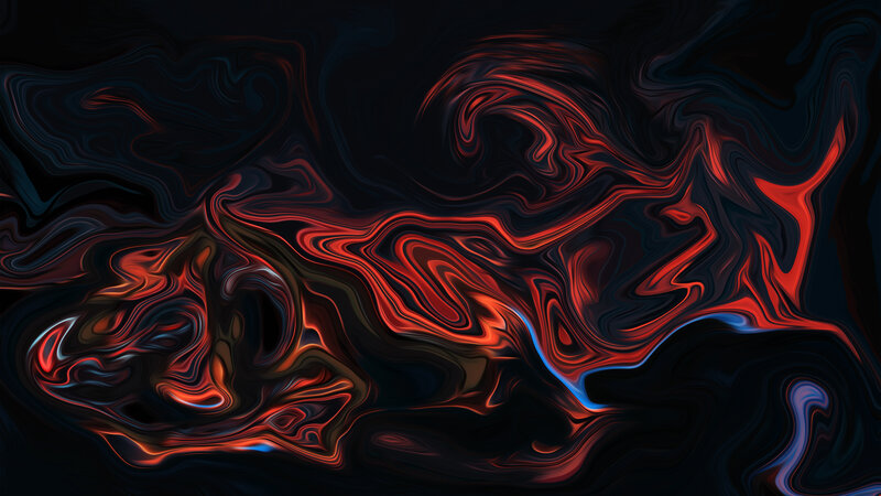 Abstract Red and Black Swirls — Dramatic, Digital Art, Blue