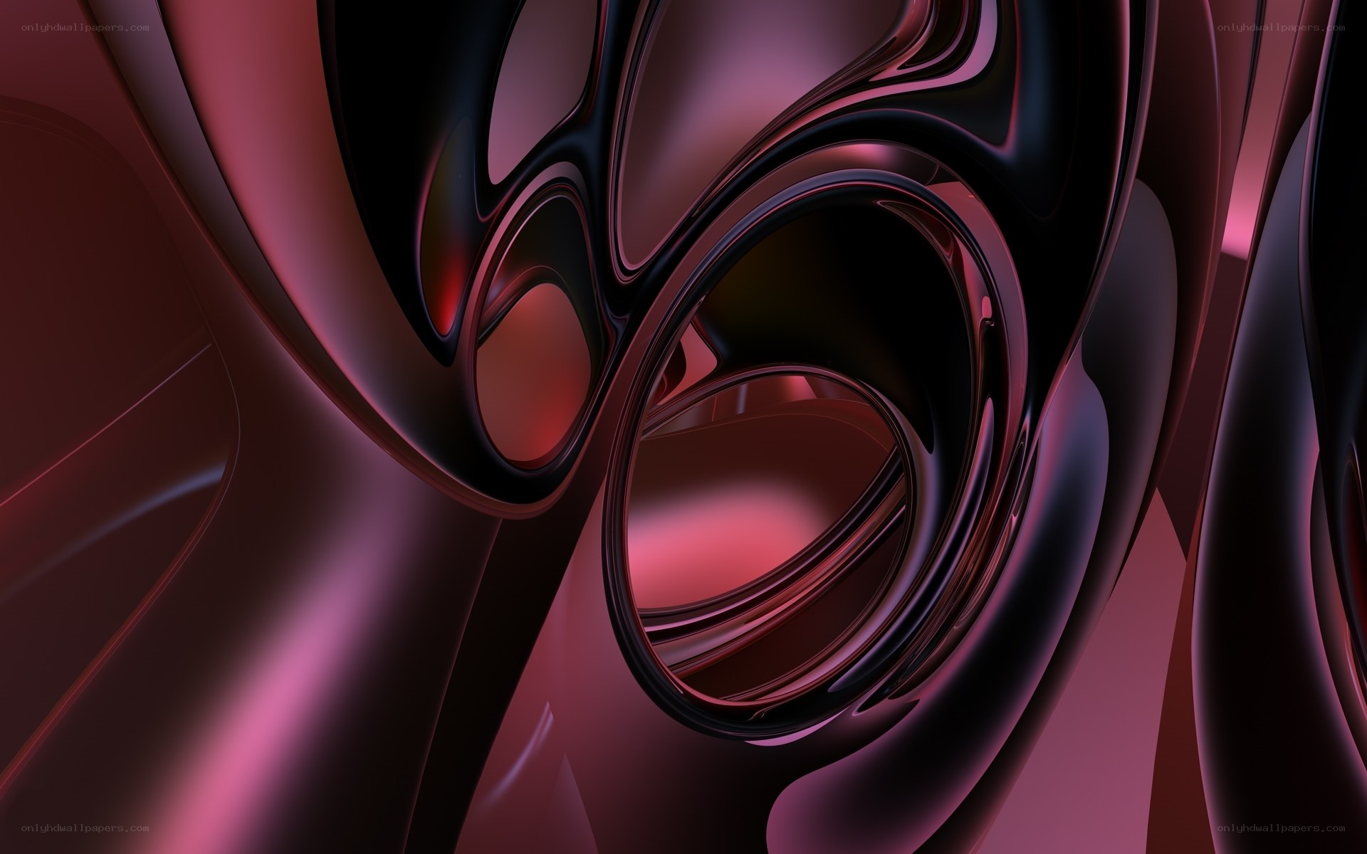 Abstract red and black swirls