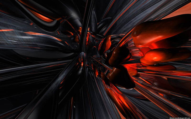 Abstract red and black tunnel