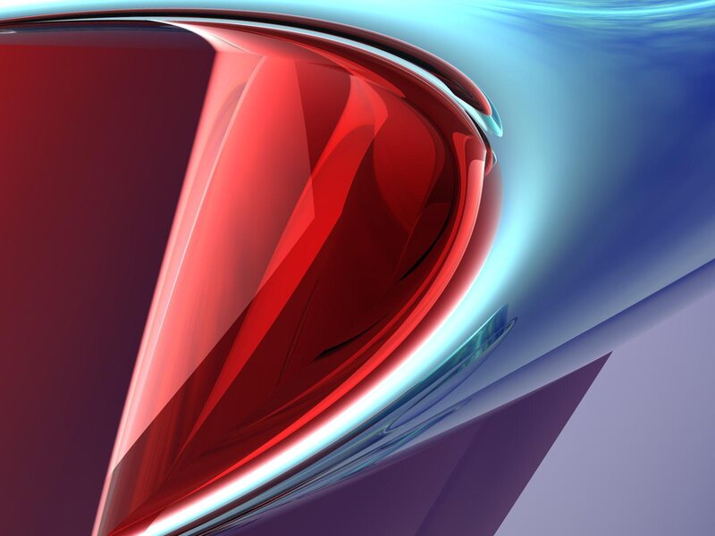 Abstract red and blue curves