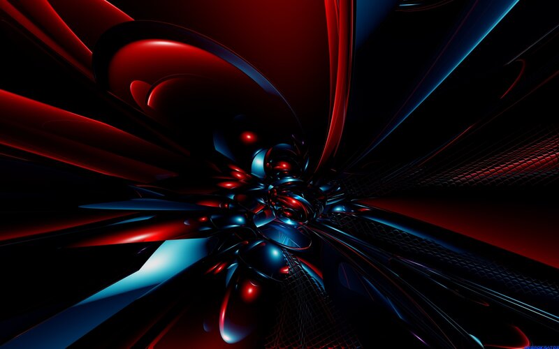 Abstract Red and Blue Design — Dramatic, Digital Art