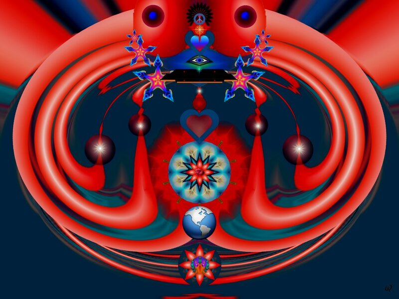 Abstract Red and Blue Design — Mystical