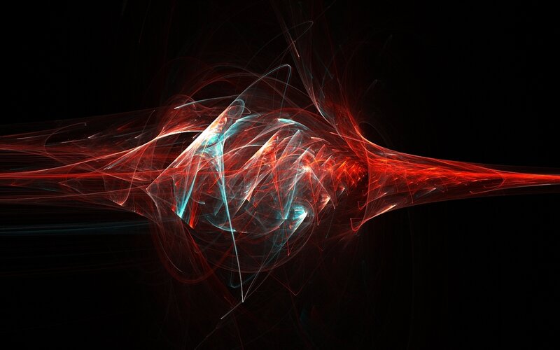 Abstract red and blue energy flow