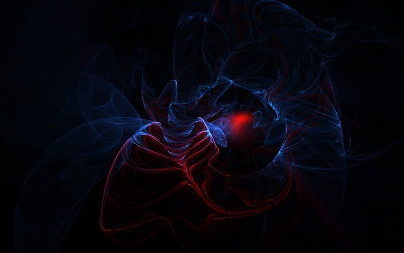 Abstract red and blue energy swirl