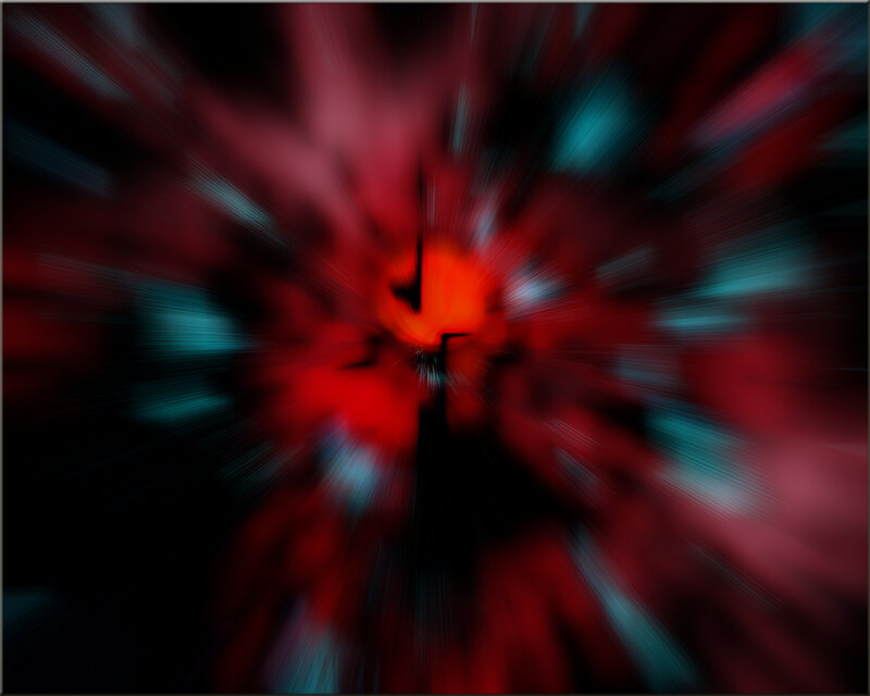 abstract red and blue explosion