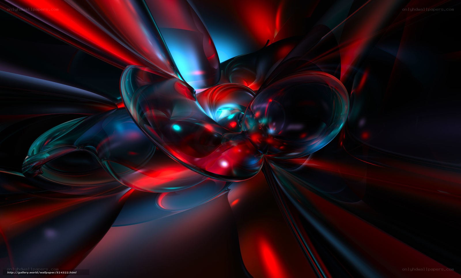 Abstract red and blue fluid art