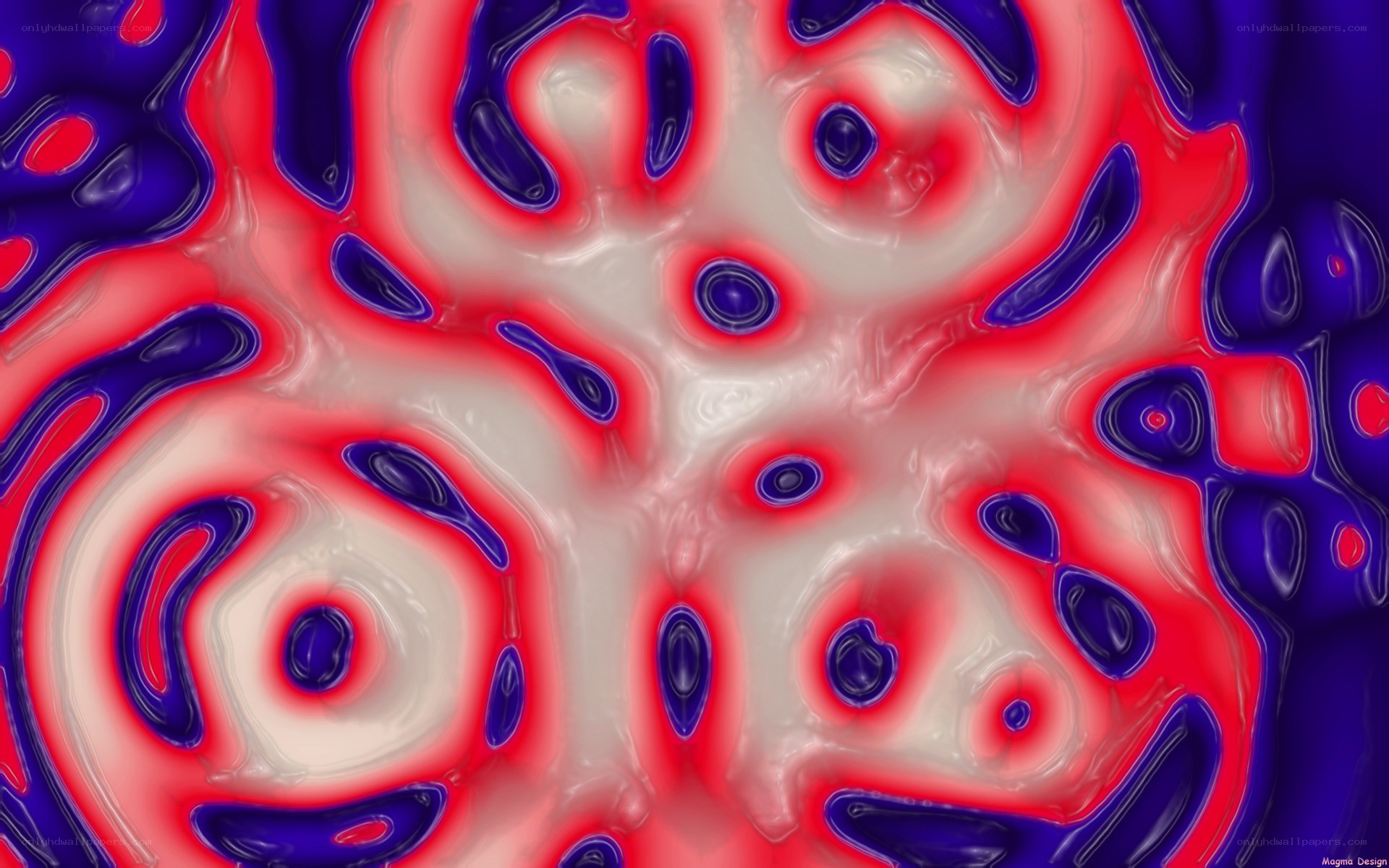 Abstract red and blue fluid pattern