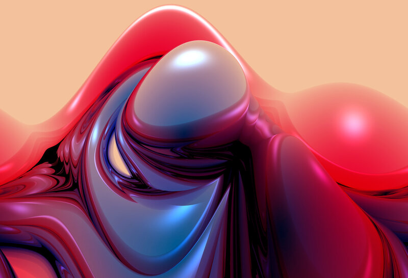 Abstract Red and Blue Form — Fluid