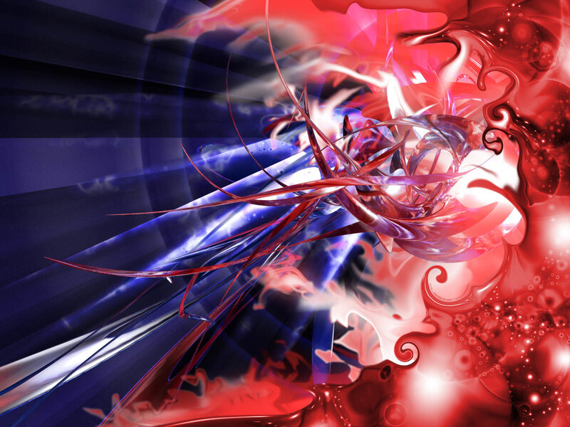Abstract red and blue fractal art