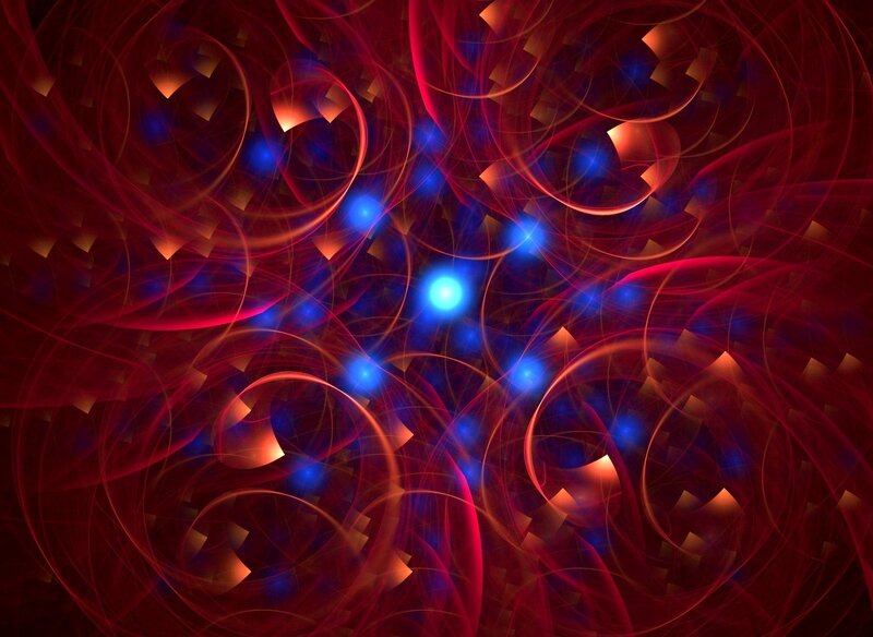 Abstract red and blue fractal art