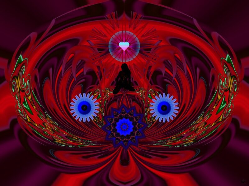 abstract red and blue fractal art