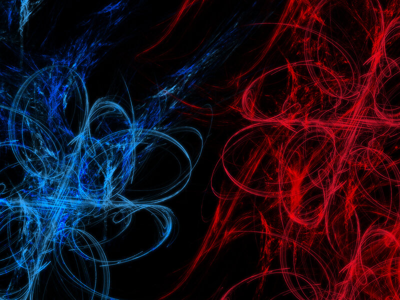 Abstract red and blue fractal art