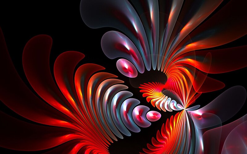 Abstract red and blue fractal design