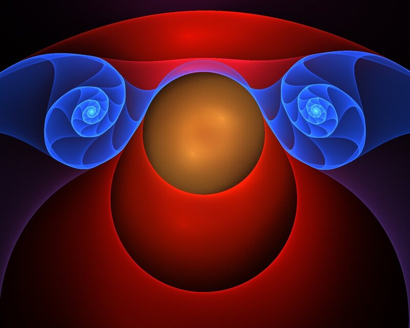 Abstract red and blue fractal design