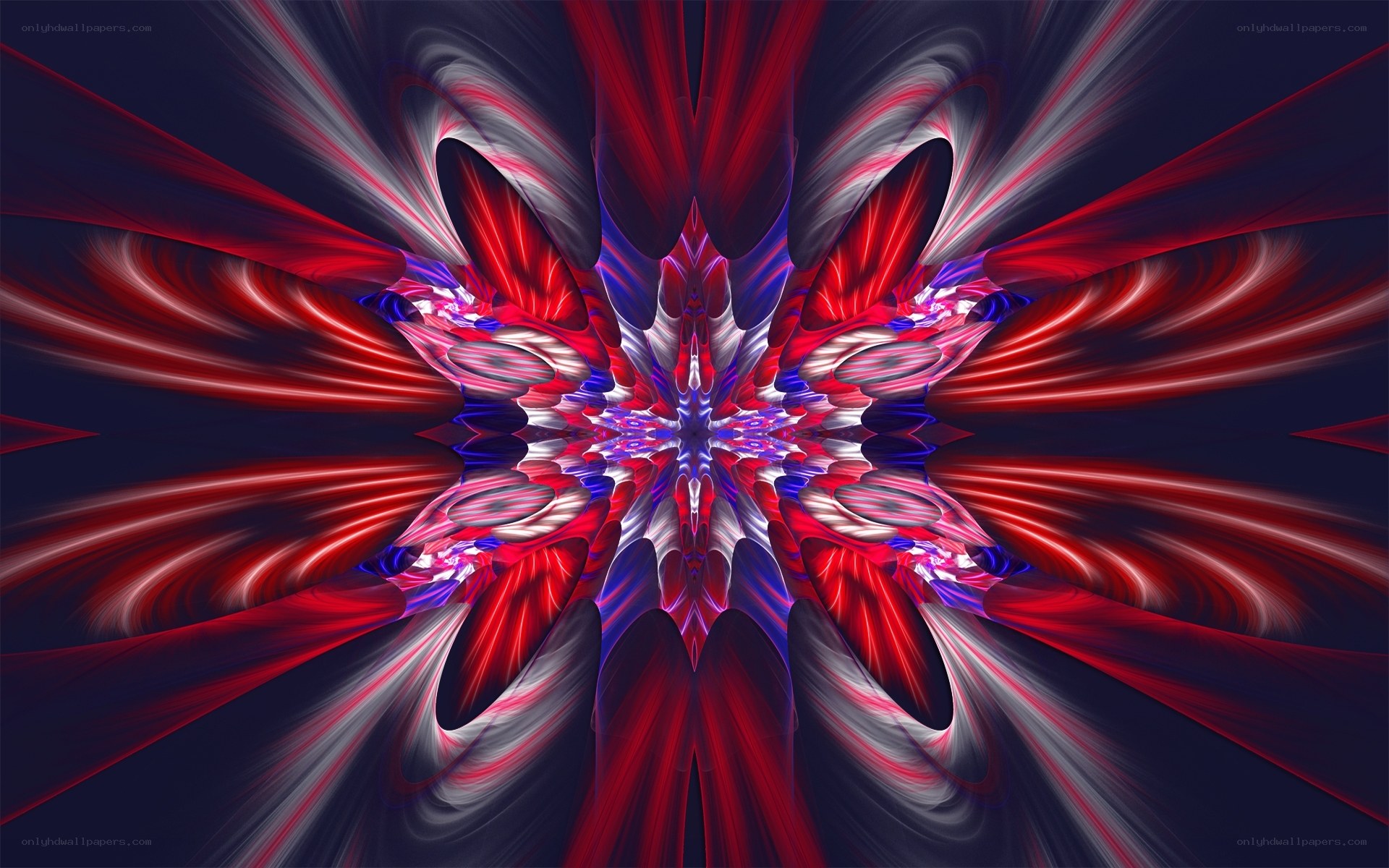 Abstract red and blue fractal design