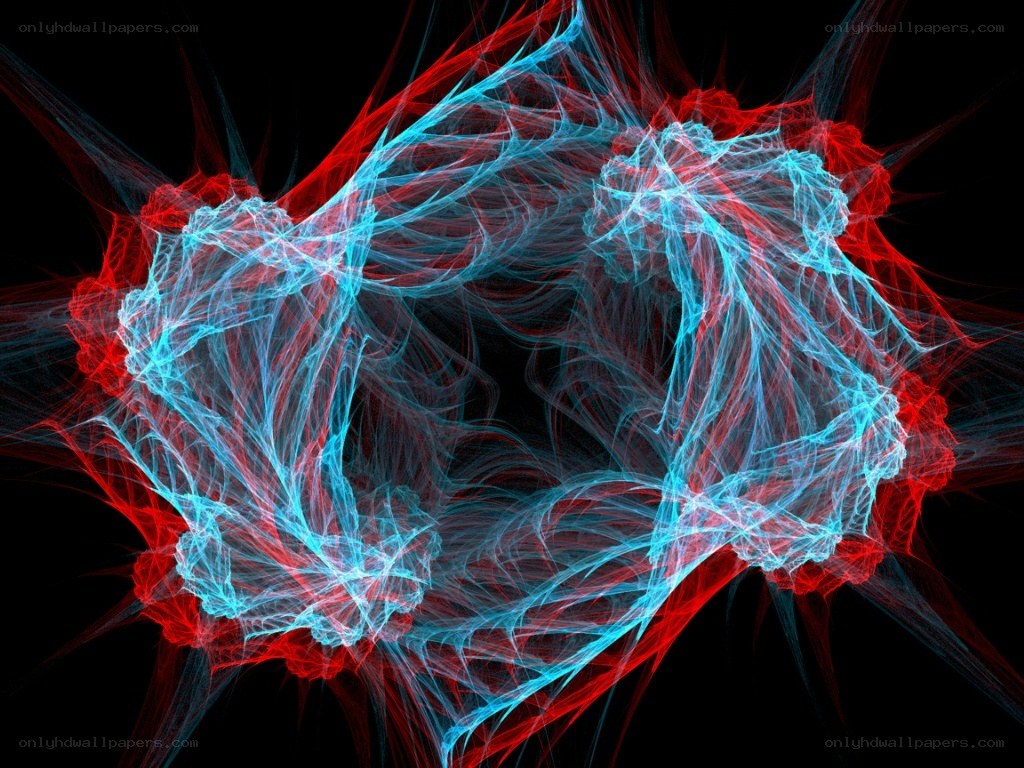 Abstract red and blue fractal pattern