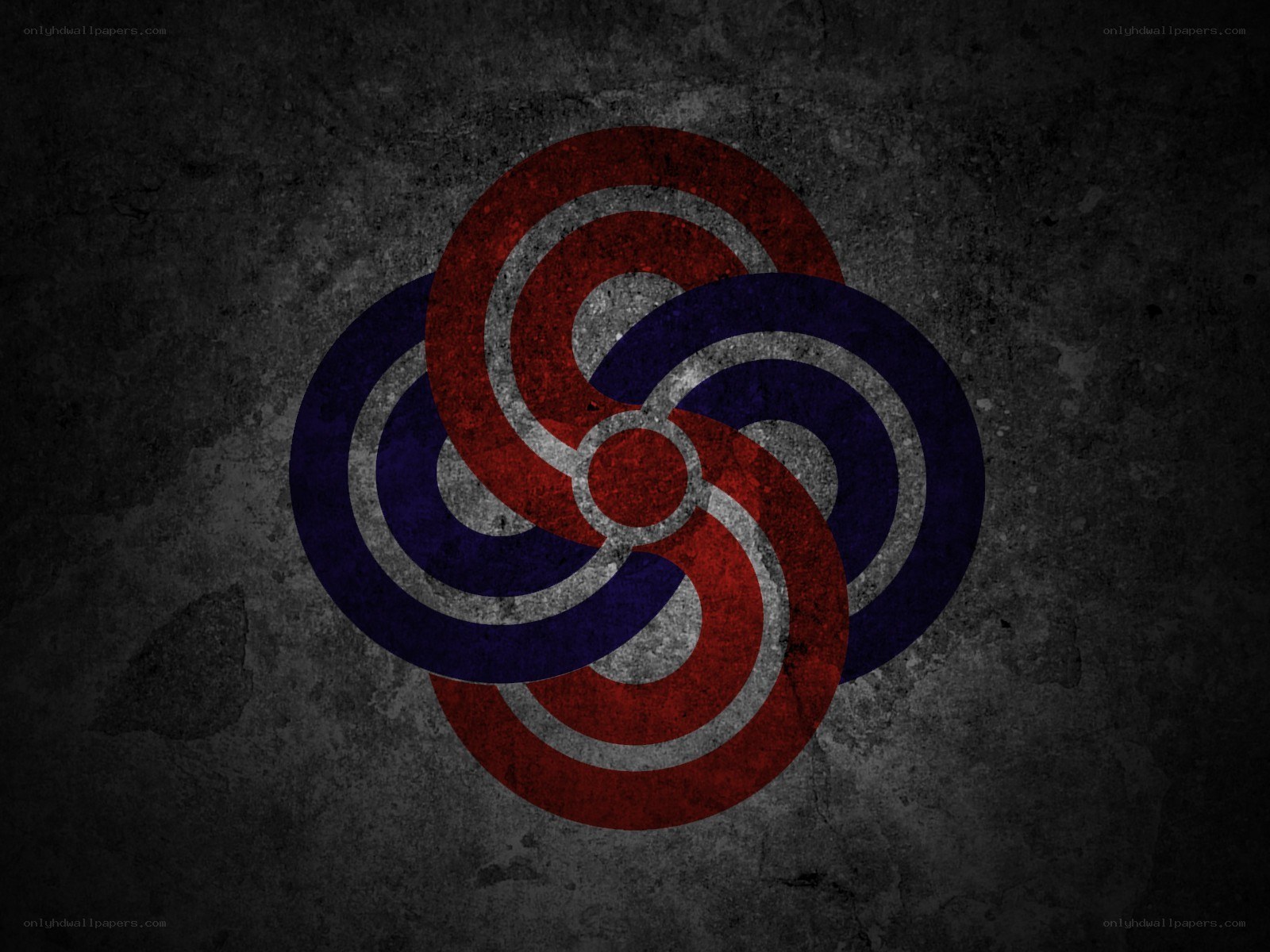 abstract red and blue knot design