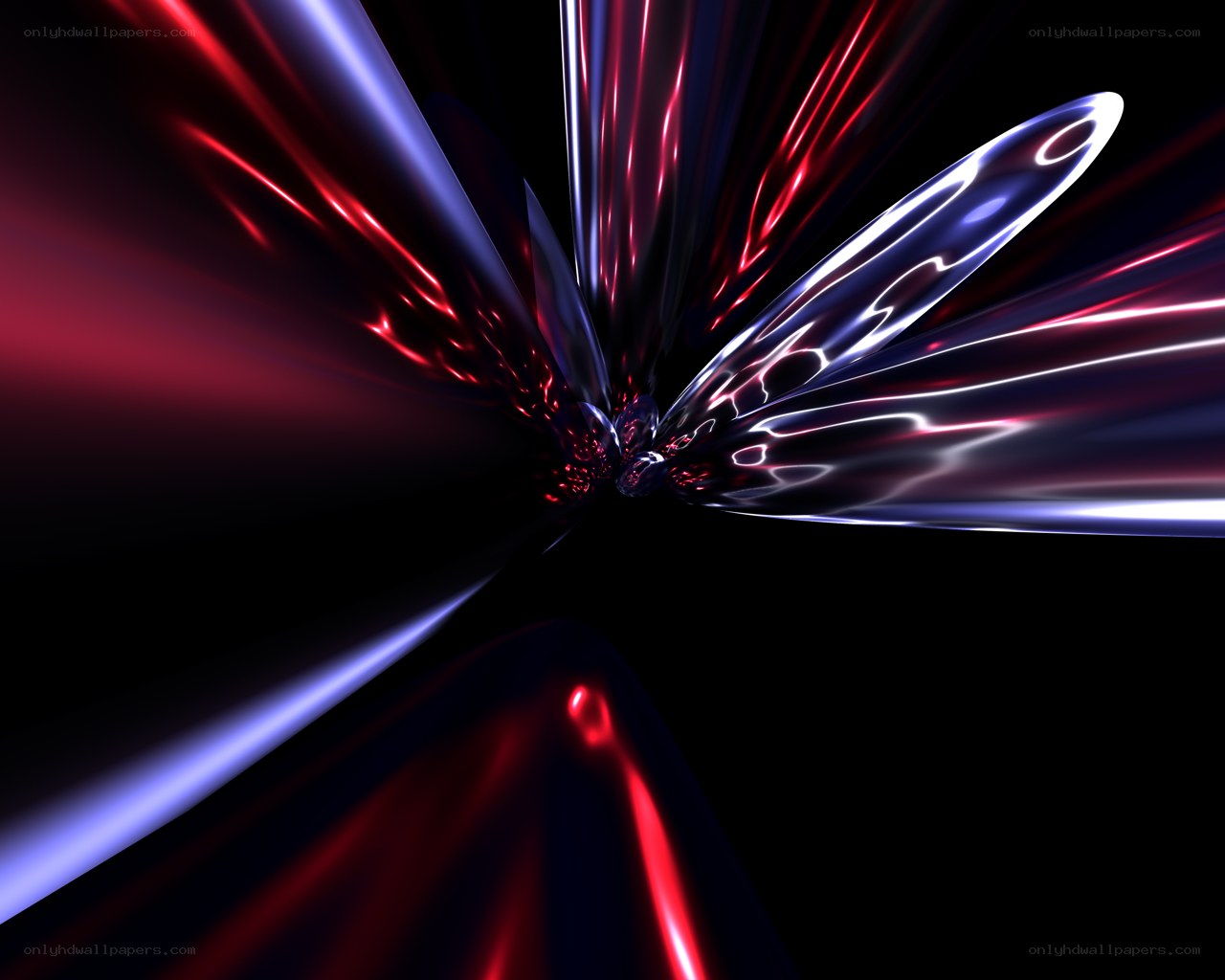 Abstract red and blue light burst