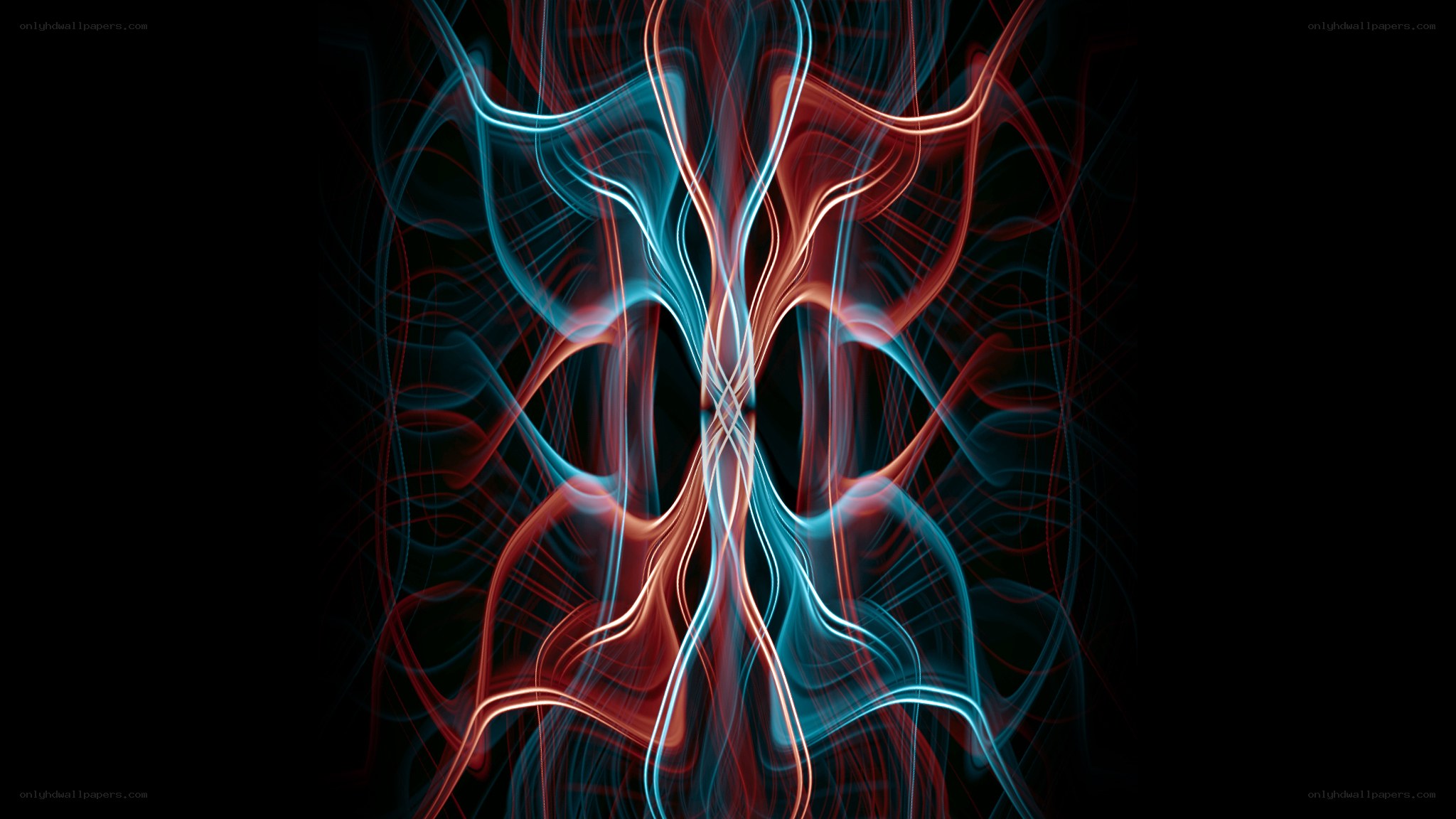 Abstract red and blue light patterns
