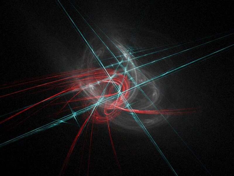 Abstract red and blue light streaks
