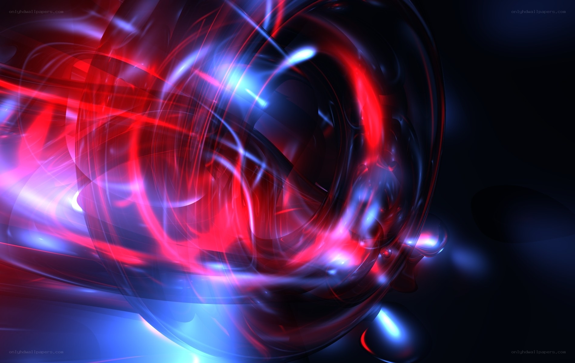 Abstract red and blue light swirl